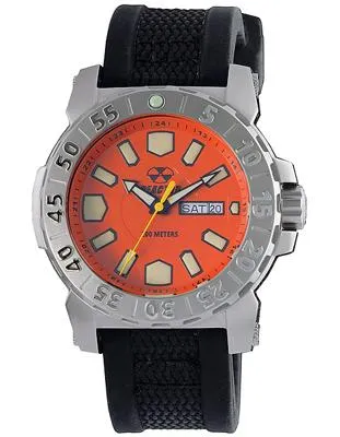 Reactor Mens Meltdown 2 - Orange Dial - Steel Case - Gryphon Rubber Strap