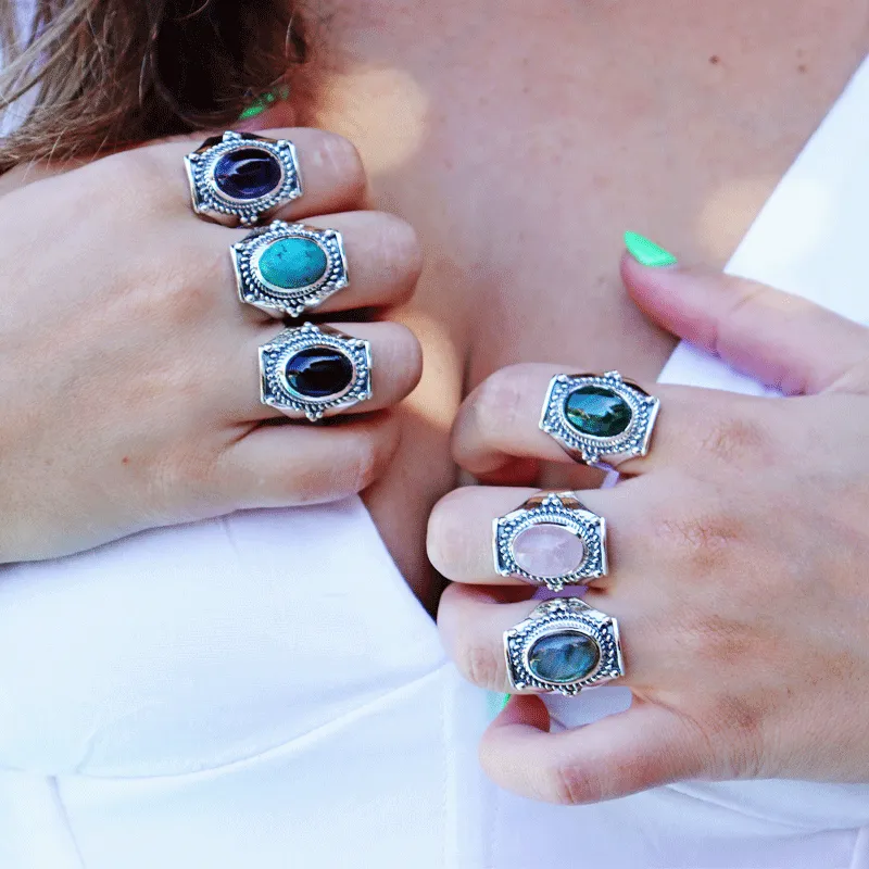 Saddle Black Onyx Bohemian Ring