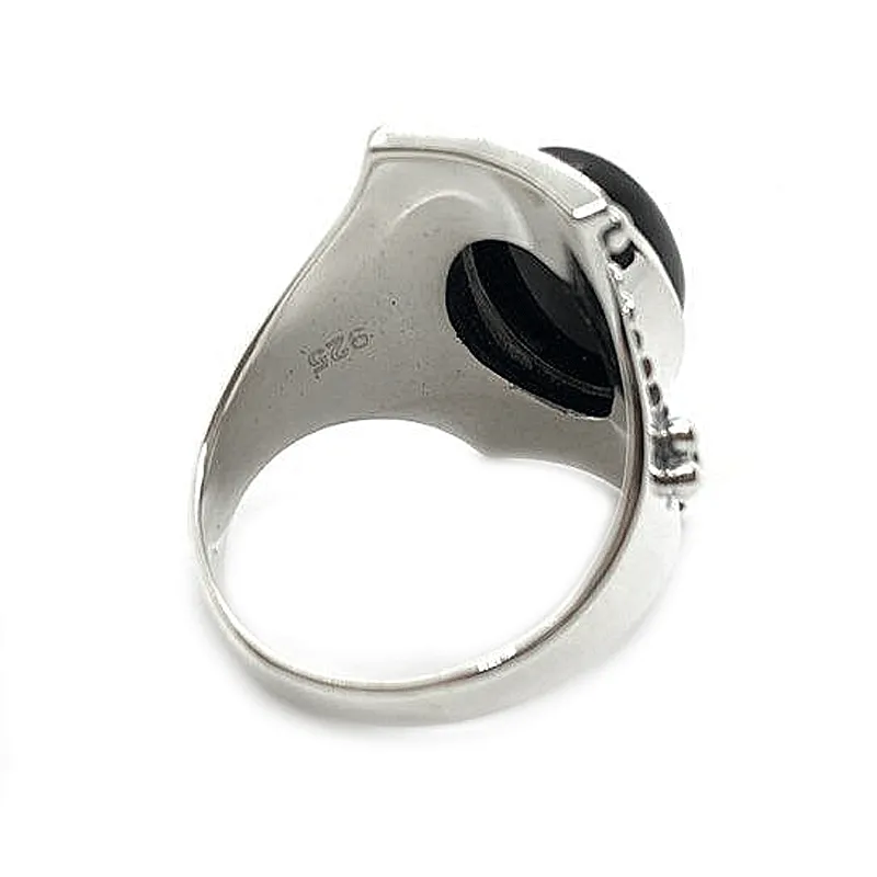 Saddle Black Onyx Bohemian Ring