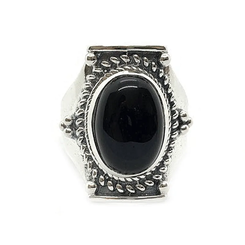 Saddle Black Onyx Bohemian Ring