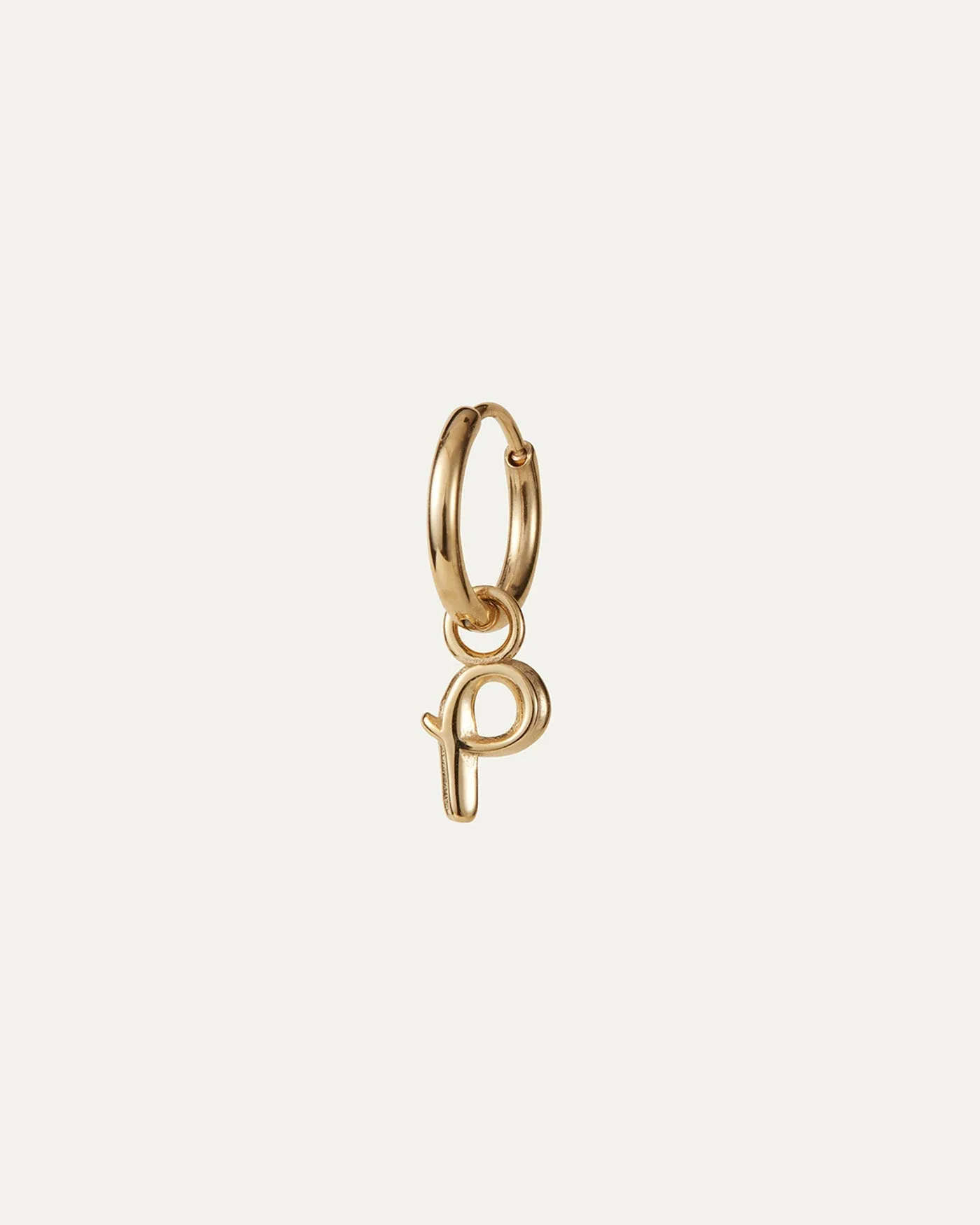 Single Monogram Huggie Earring - P