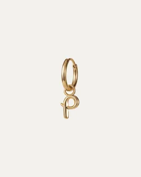 Single Monogram Huggie Earring - P