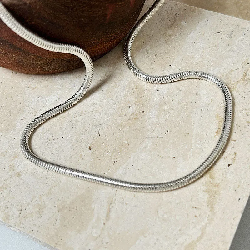 Snake Chain Silver Necklace 2mm