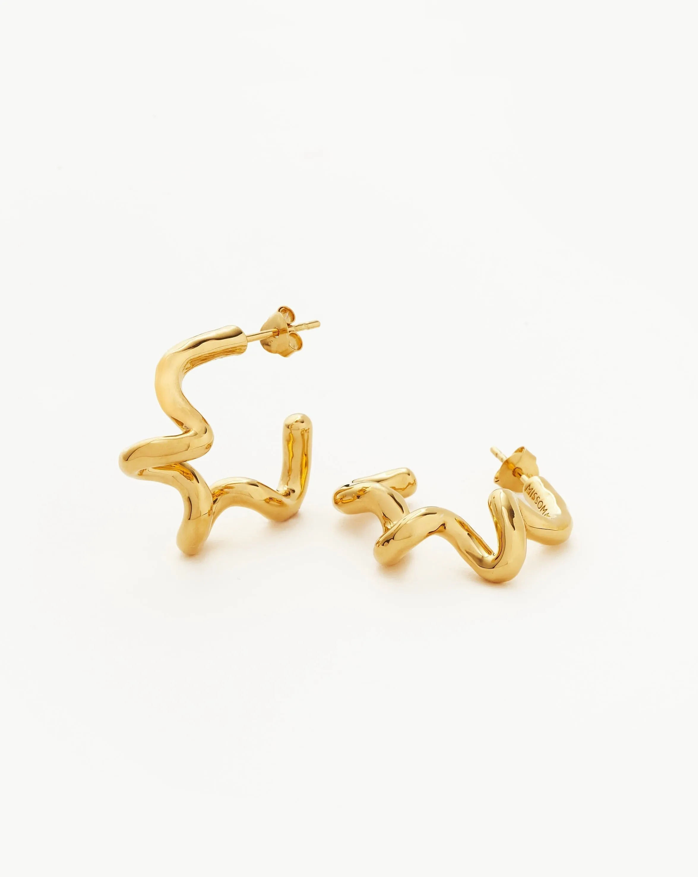 Squiggle Medium Hoop Earrings