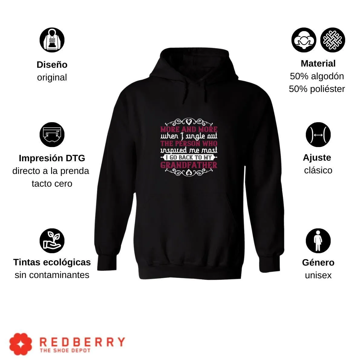 Sudadera Hombre  Hoodie Abuelo Papá Padre Hijo Hija 031