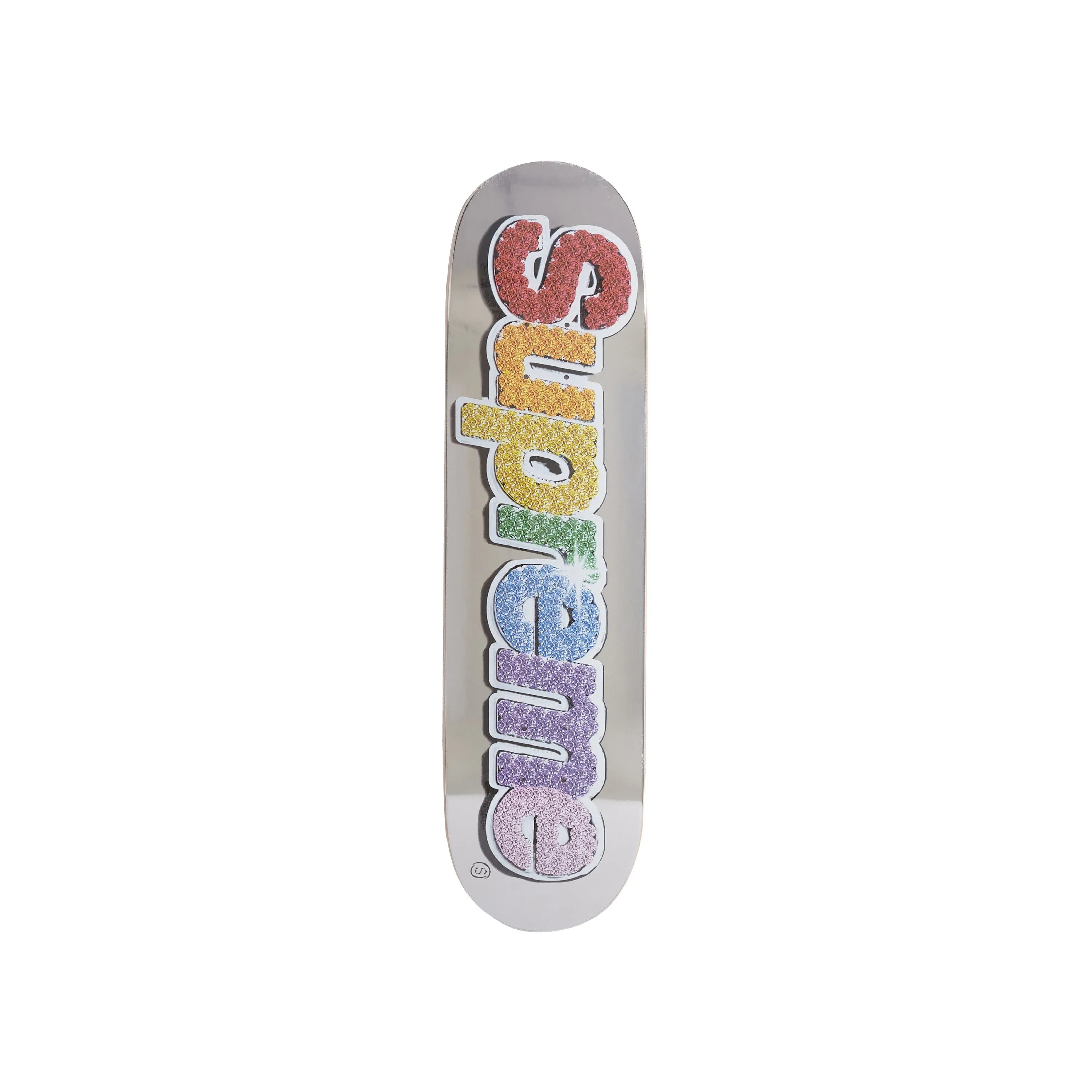 Supreme Bling Box Logo Skateboard Deck Platinum