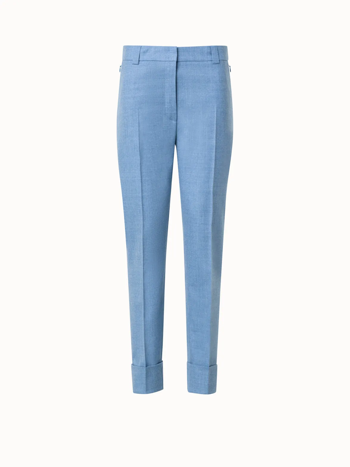 Tapered Denim-Hose aus Wolle mit Stretch