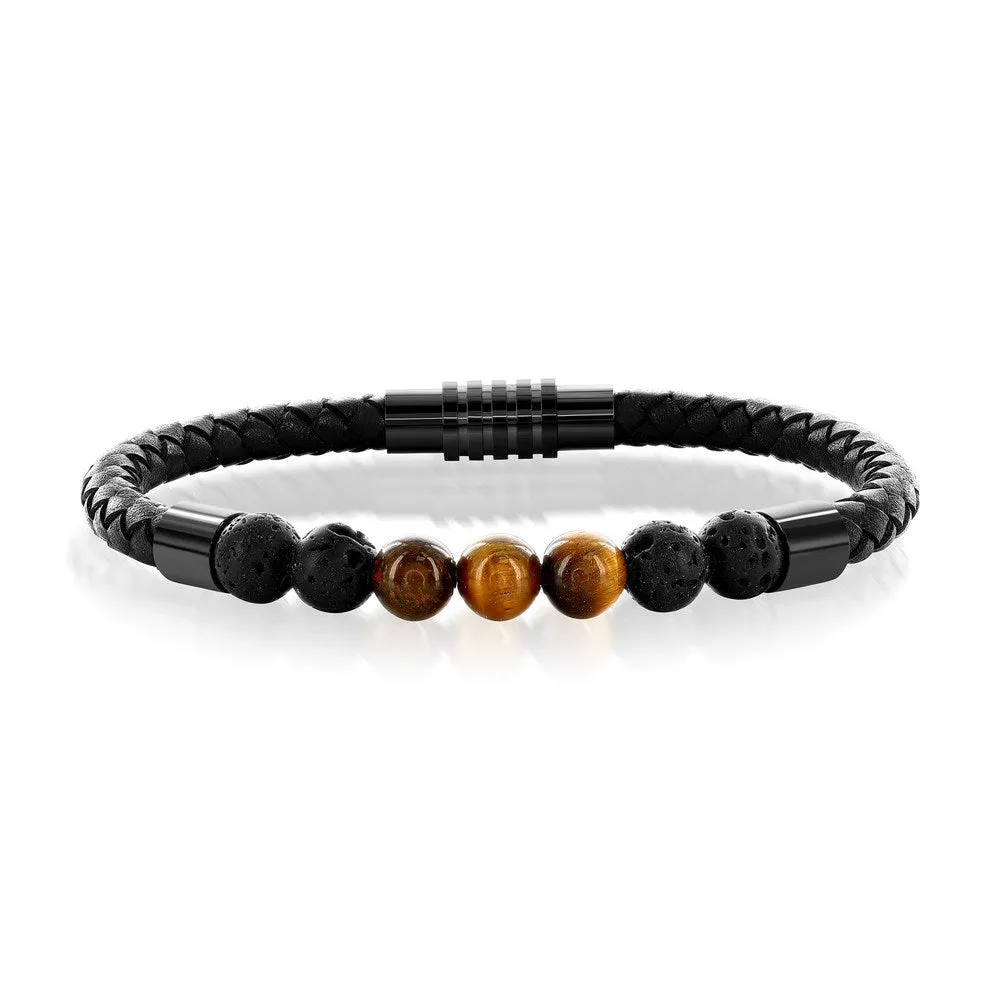 Tiger Eye Leather Bracelet