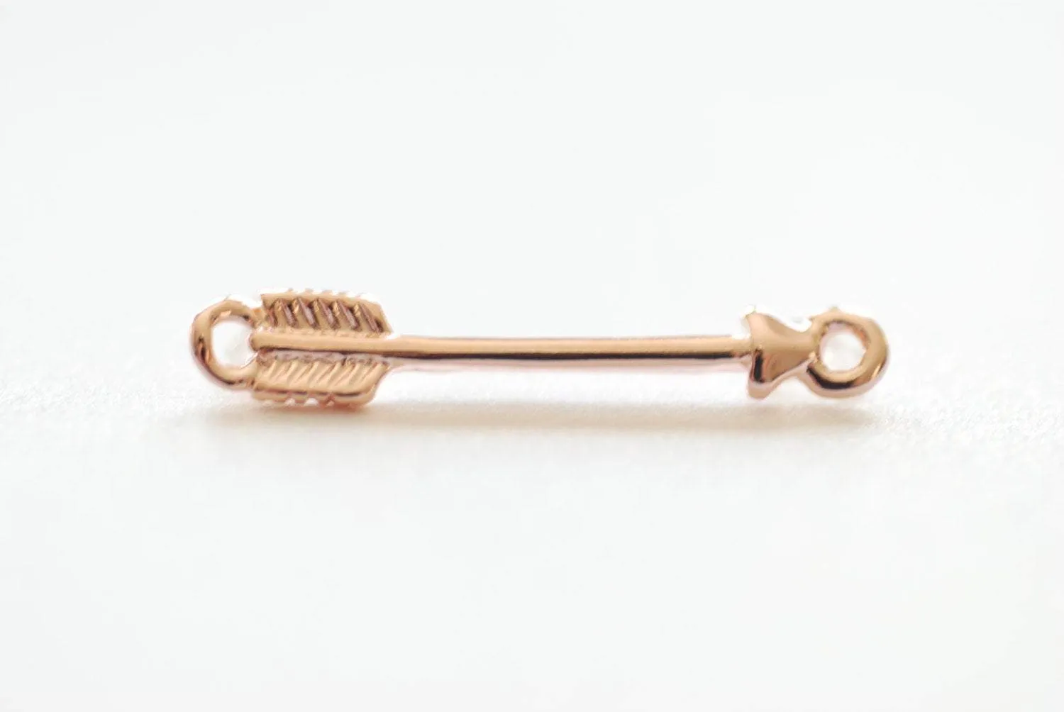 Vermeil Rose Gold Skinny Arrow, Gold Arrow Connector, 18kt gold plated over Sterling Silver, Arrow Connector Link Spacer, Gold Arrowhead