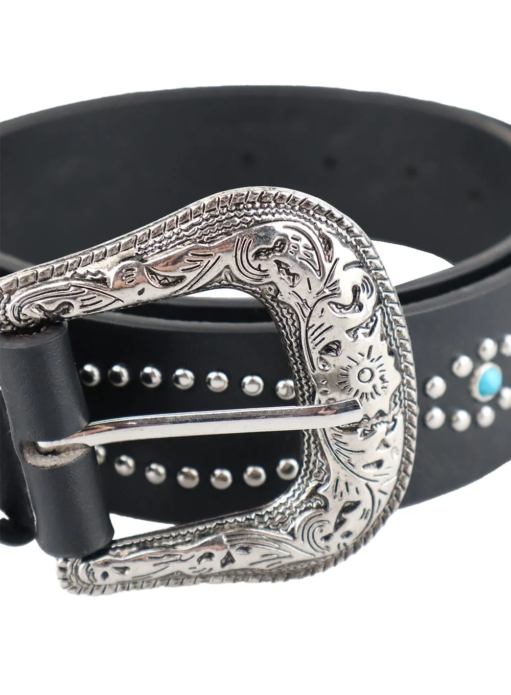 Vintage Studded Faux Leather Belt CM429