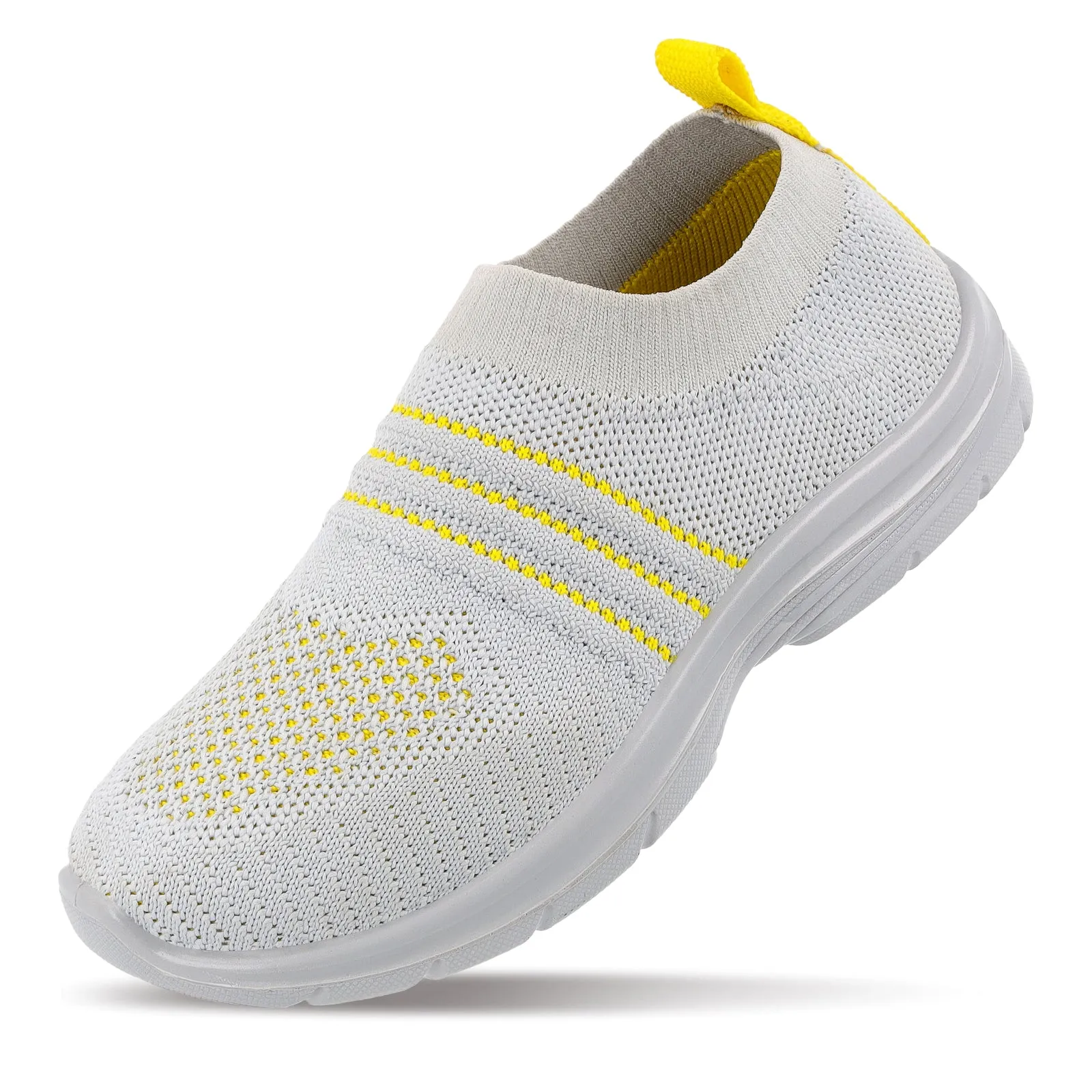 Walkaroo Kids Pull-on Sock Shoes - WK325 Grey Yellow