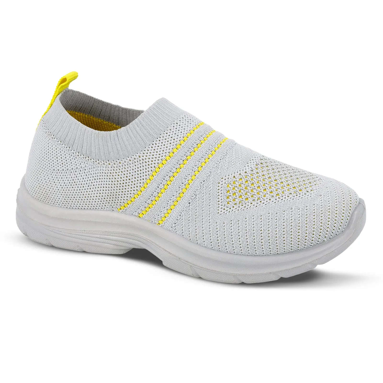 Walkaroo Kids Pull-on Sock Shoes - WK325 Grey Yellow