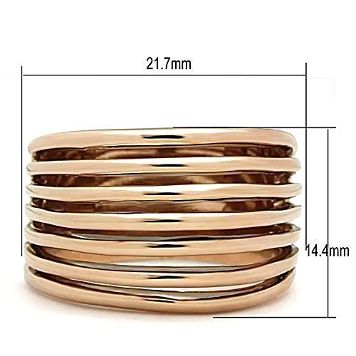 WildKlass Stainless Steel Minimalists Ring IP Rose Gold Women