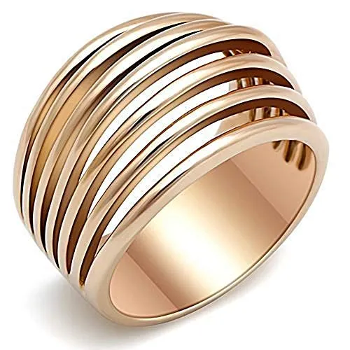 WildKlass Stainless Steel Minimalists Ring IP Rose Gold Women