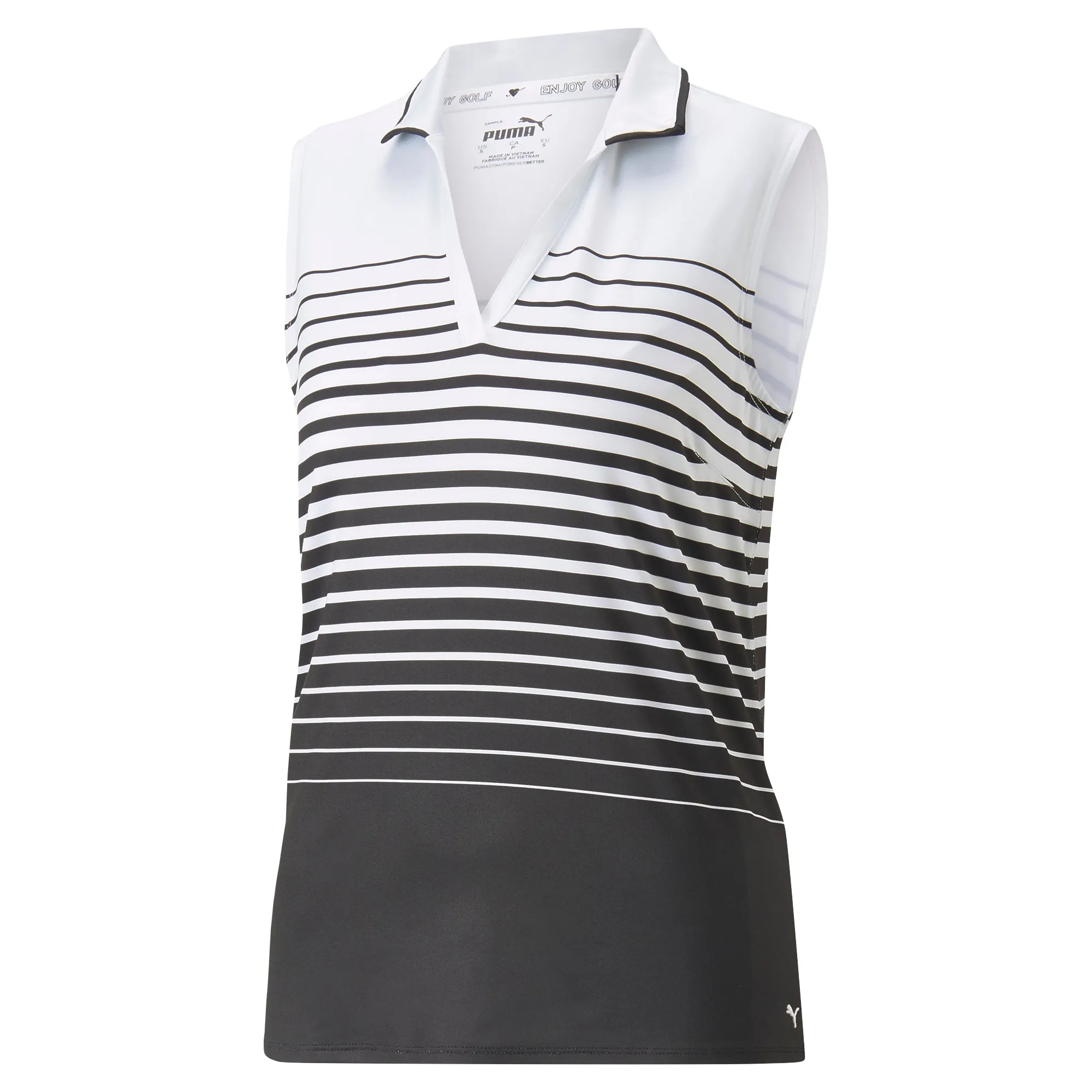 Women's MATTR Stripe Sleeveless Golf Polo