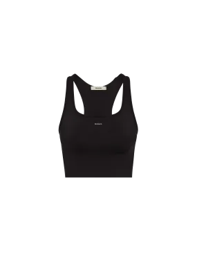 Women's Plant-Stretch Compressive Sports Bra—black