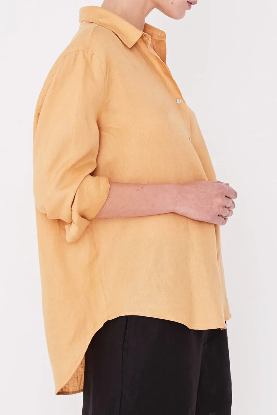 Xander Amber Gold Linen Shirt